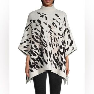 Barefoot CozyChic ☁️ Dreams Leopard 🐆 Cheetah Print Poncho Cream Black OS